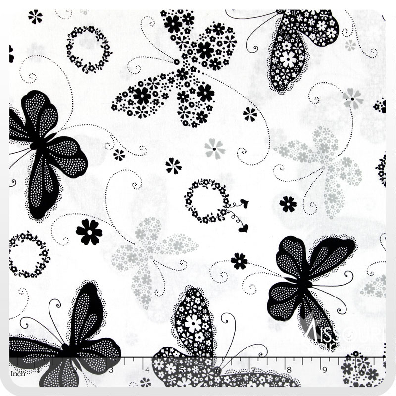 Cleo - Large White Butterflies Yardage