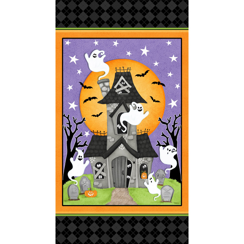 Ghostly Glow Town - Halloween Glow in the Dark Panel