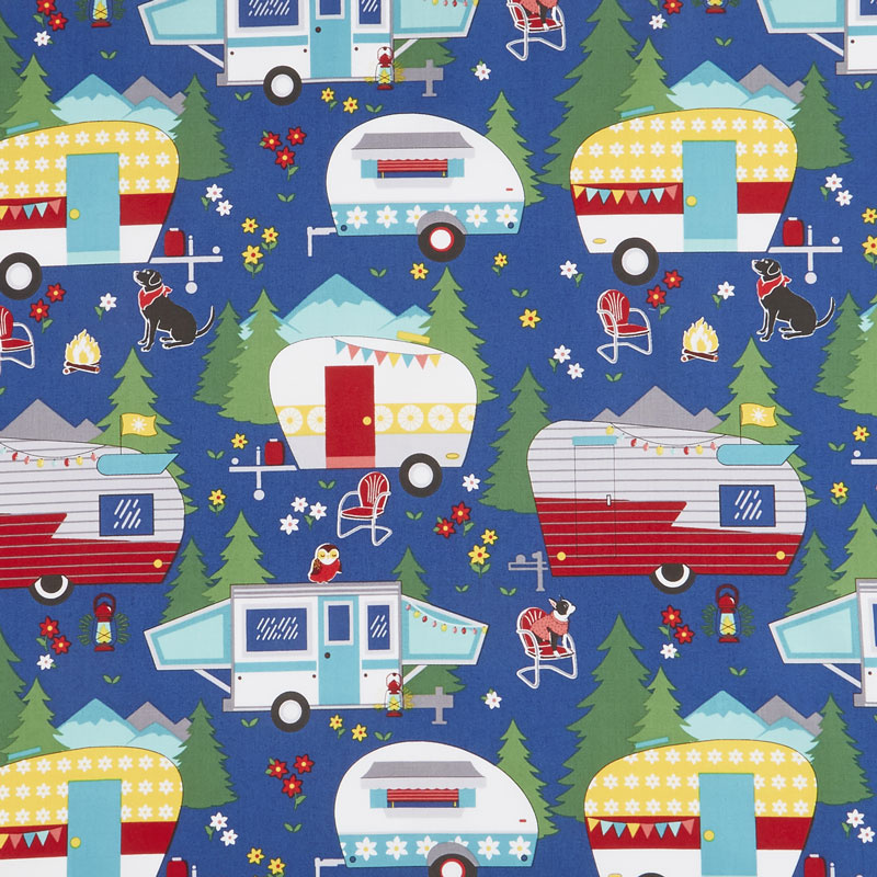 Gone Glamping! - Scenic Blue Yardage
