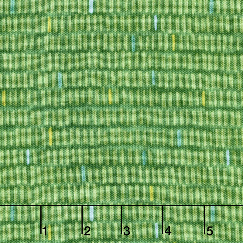 X's and O's - Rainforest Good n' Plenty Green Multi Yardage