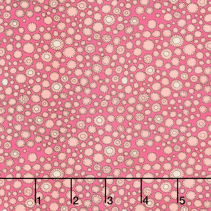 Fantasy - Flower Buttons Raspberry Yardage