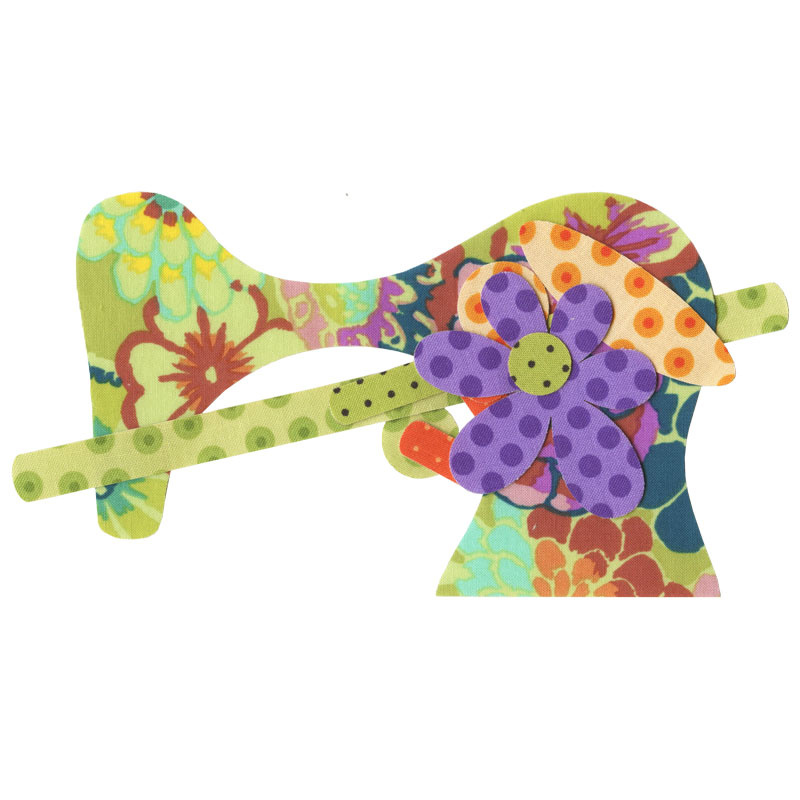 Green Vintage Stitches Fusible Appliqué Shapes Urban Elementz