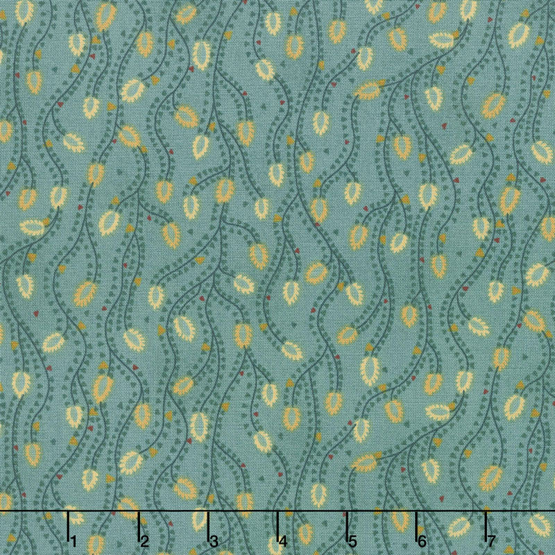 Sage & Sea Glass - Triangle Vines Blue Yardage