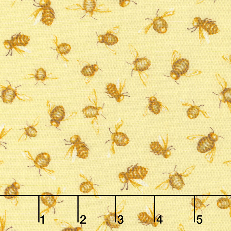 Cottage Joy - Honey Bees Yellow Yardage