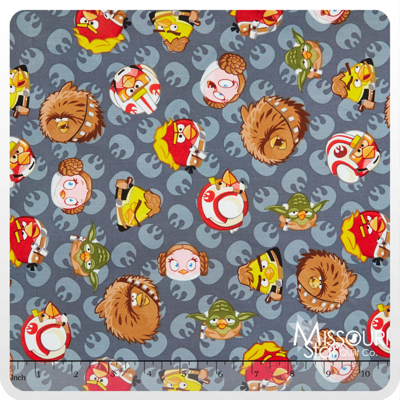 Angry Birds - Star Wars Rebel Leaders Grey Yardage