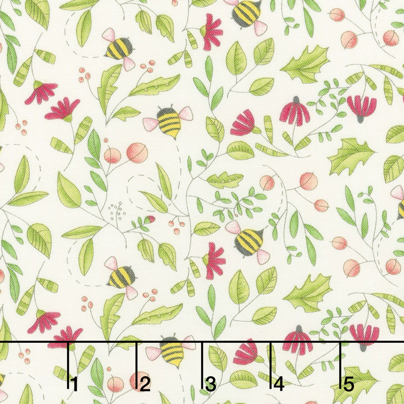 Painted Meadow - Simple Drawings Cream Yardage