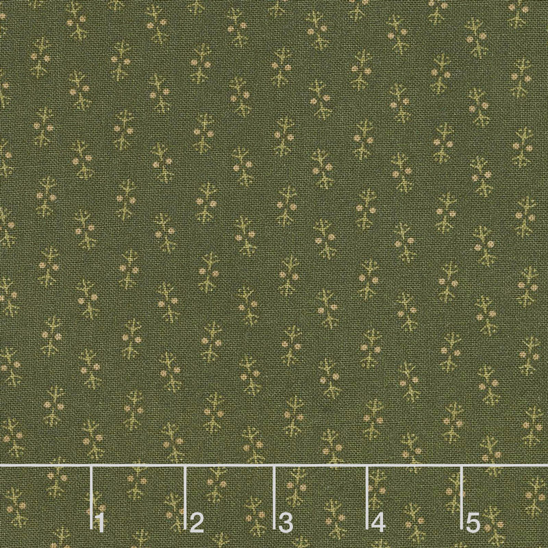 Buttermilk Blossoms - Shirting Foulard Green Yardage