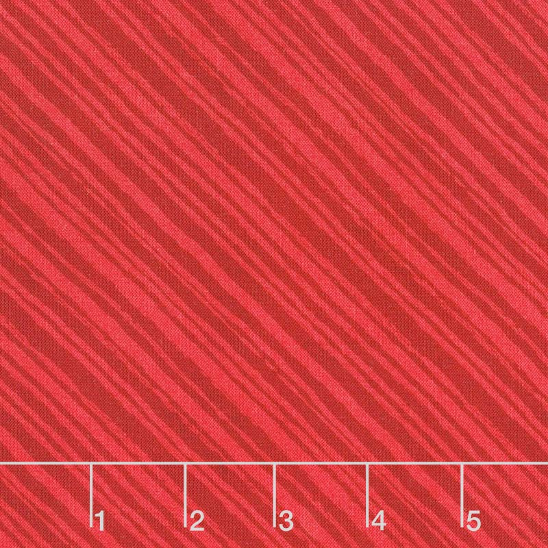 Summertime - Diagonal Stripes Red Yardage