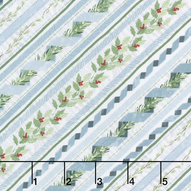 Woodland Friends - Ticking Stripe Teal Yardage