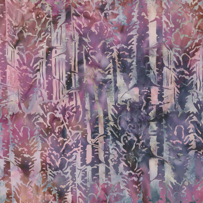 Snowberry Batiks - Snow Trees Mixed Berry Yardage