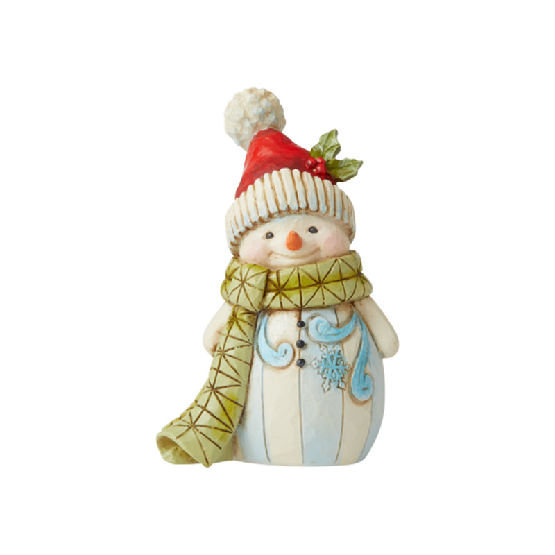 Jim Shore Heartwood Creek Snowman with Pompom Mini Figurine
