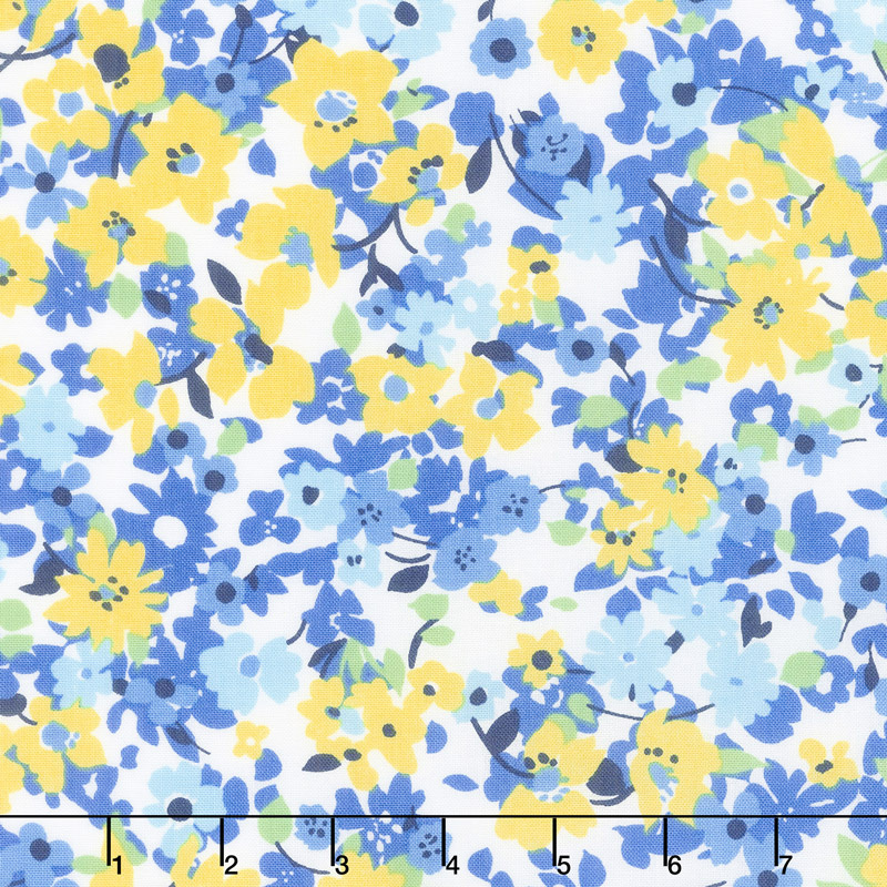 Only You - Packed Floral White Yardage