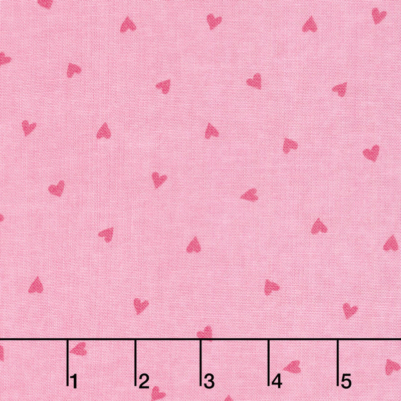 Love Grows - Tossed Hearts Passion Pink Yardage