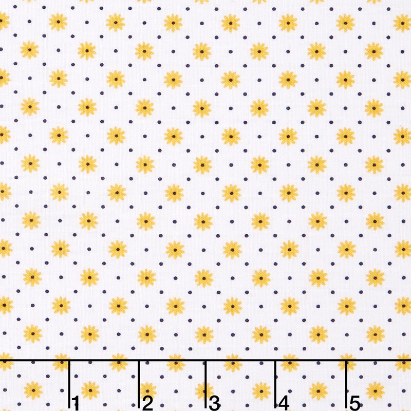 Gingham Girls - Gingham Flower White Yardage