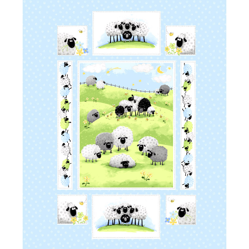 Lewe the Ewe - Sheep Blue Panel