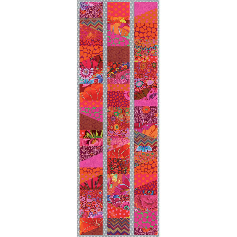 Kaffe Fassett Sliced Charm Table Runner Kit - Lipstick