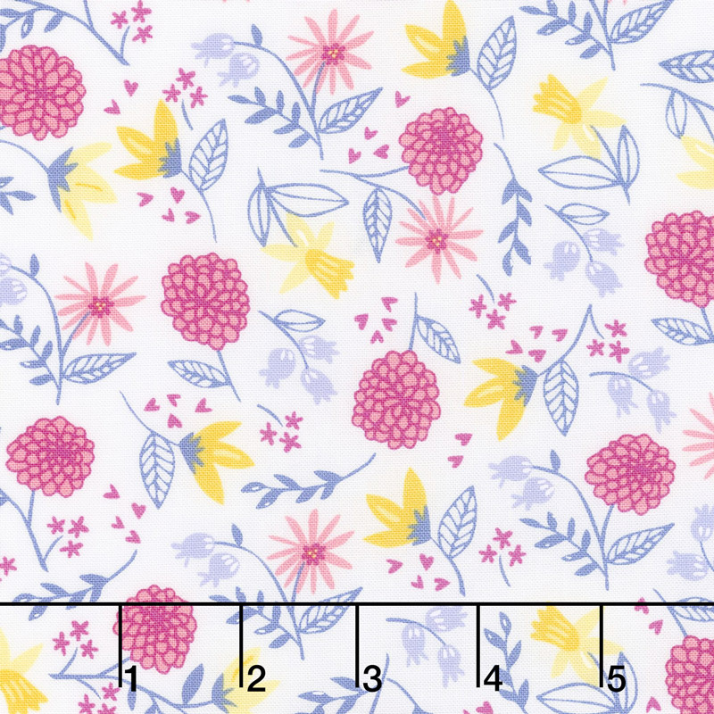 Once Upon a Time - Royal Garden White Yardage