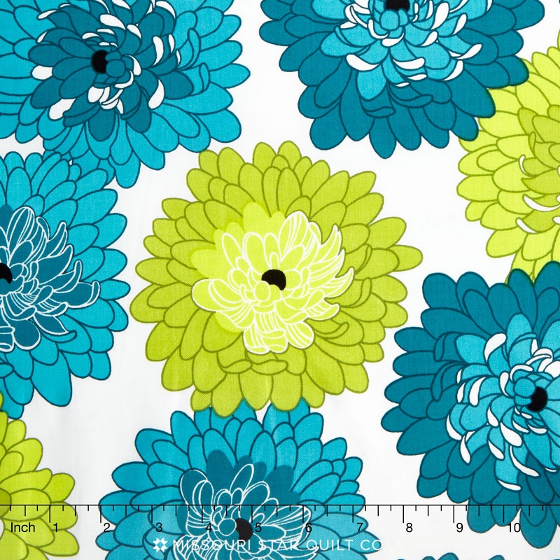Fresh Bloom - Little Blooms Teal Green Yardage