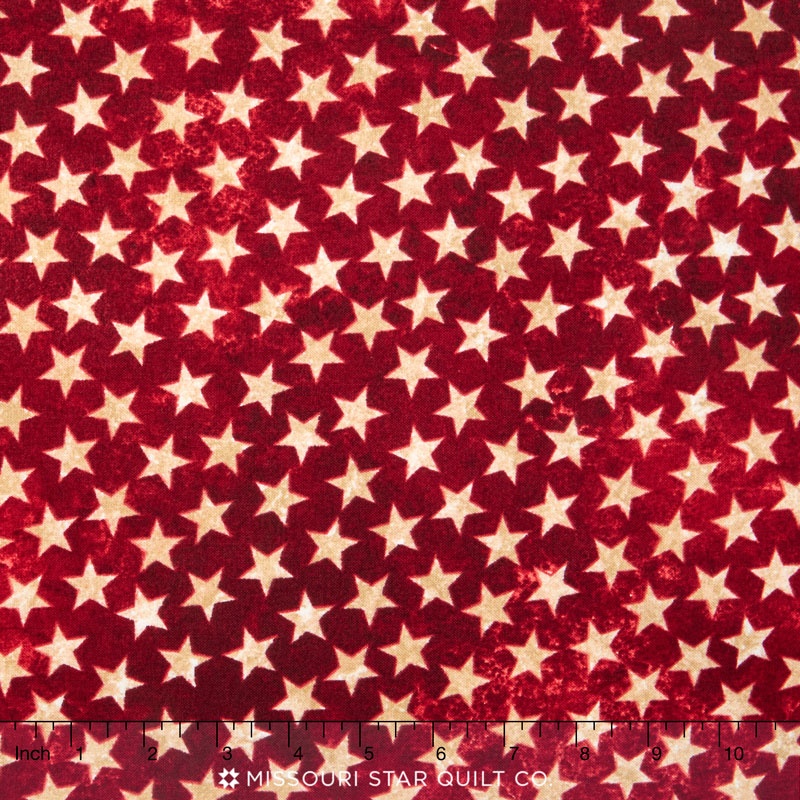 Stonehenge Stars and Stripes - Red Stars Yardage