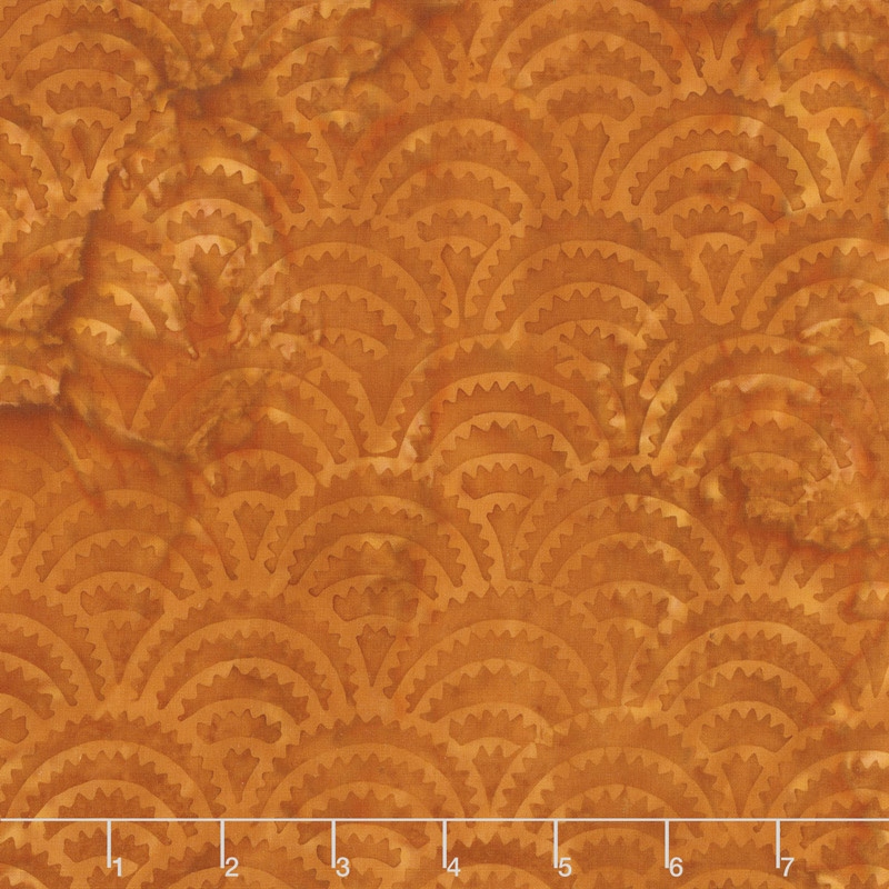 Clockworks Batiks - Ogee Spikes Copper Yardage