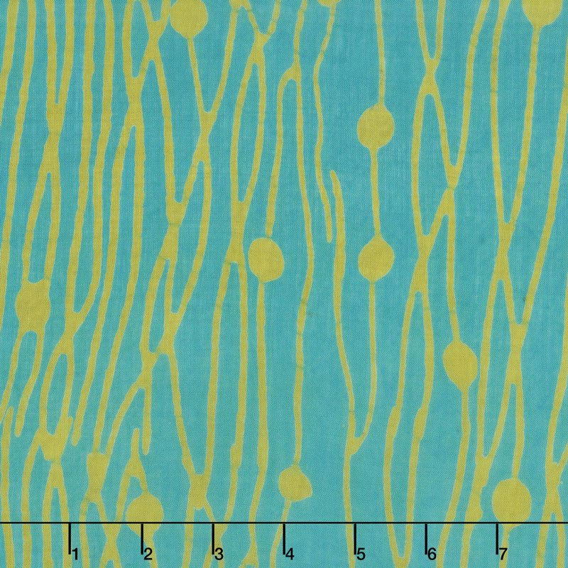 Bazaar Rayon Batiks - Wavy Teal Yardage