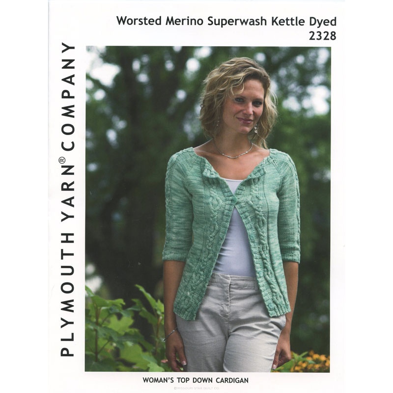 Worsted Merino Superwash Kettle Dyed Woman's Top Down Cardigan Pattern