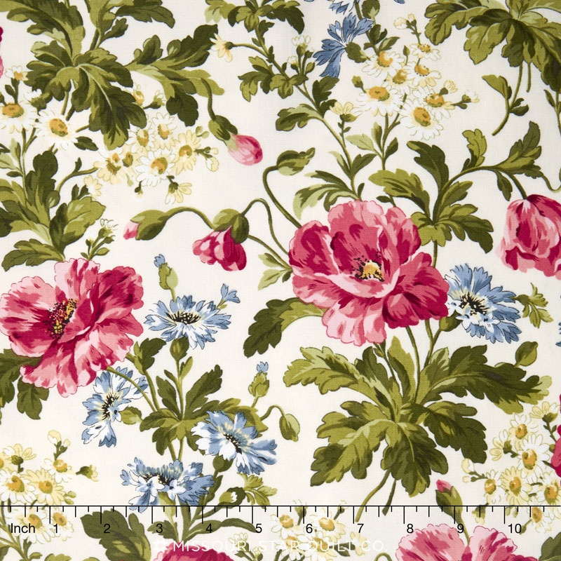 Poppies - Poppies Soft White Yardage