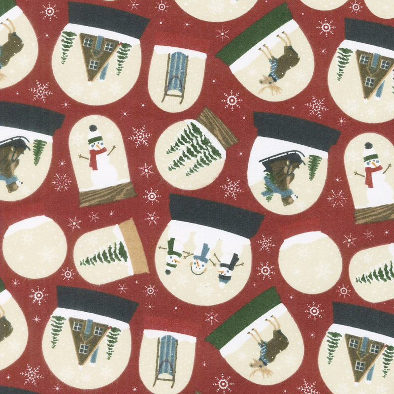 Designer Flannel - Let It Snow Main Red Yardage