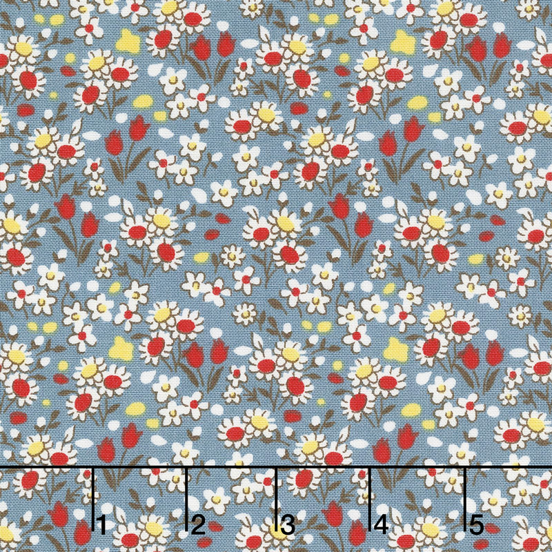 Little Red Riding Hood - Flowers Blue Yardage