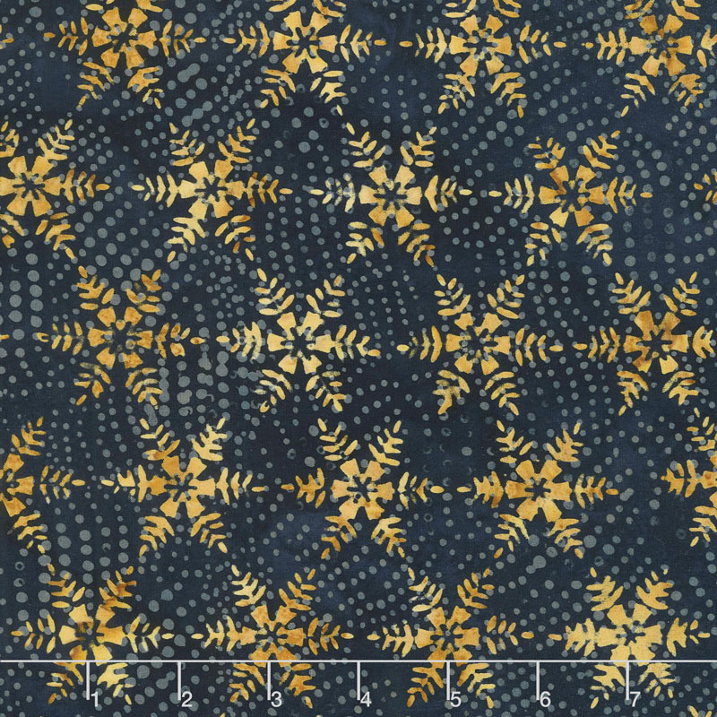 Oh Deer Batiks - Snowflake Navy Yardage
