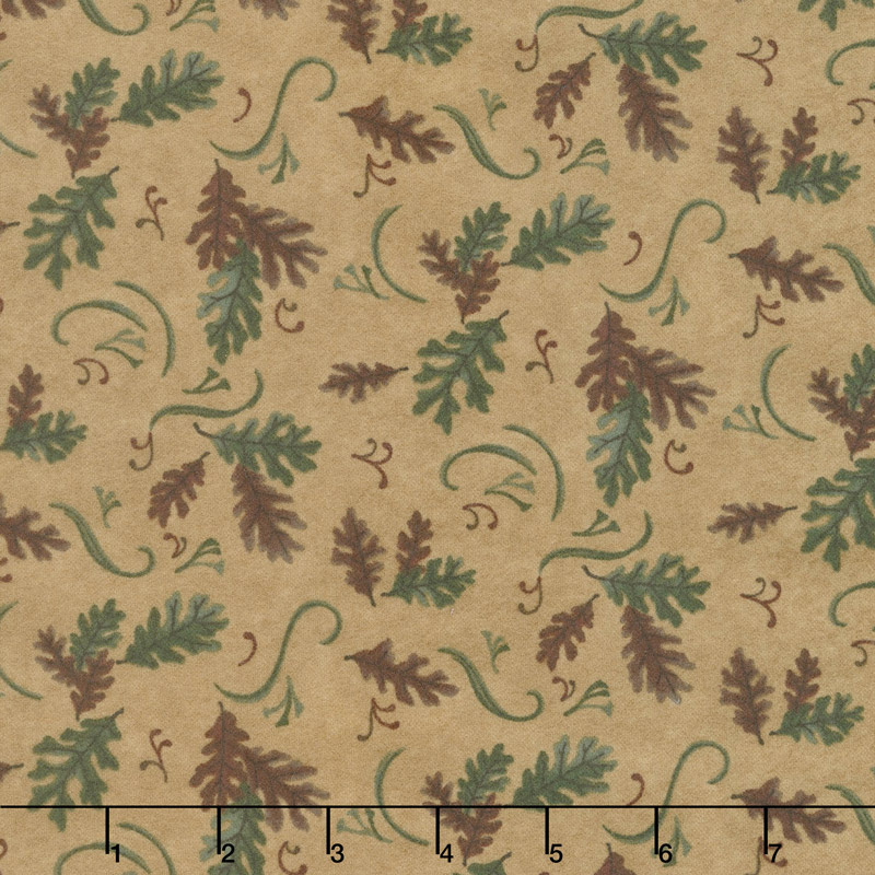 Return to Cub Lake - Oak Leaves Golden Flannel Yardage