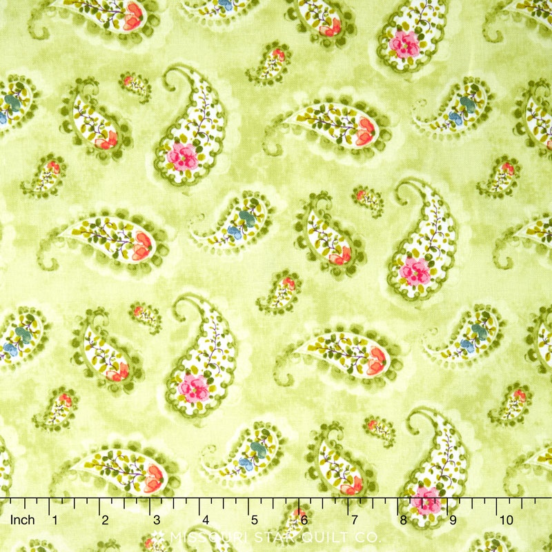 Rainbow Seeds - Paisley Green Yardage