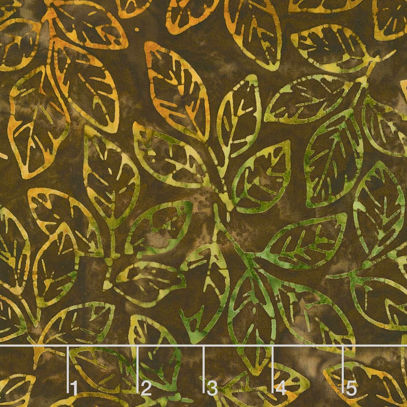 Artisan Batiks - Cornucopia 8 Leaf Sprigs Nature Yardage