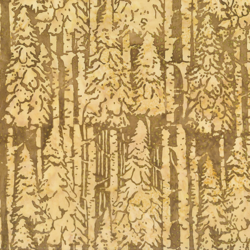 Oh Deer Batiks - Snow Trees Hay Yardage