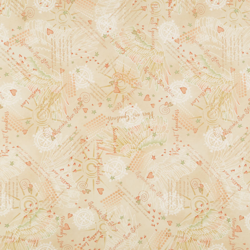 Irish Blessing - Mixed Media Cream Tan Yardage