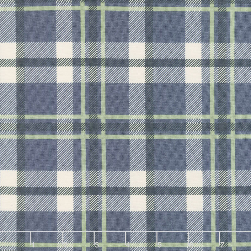 Harvest Road - Forever Plaid Indigo Yardage