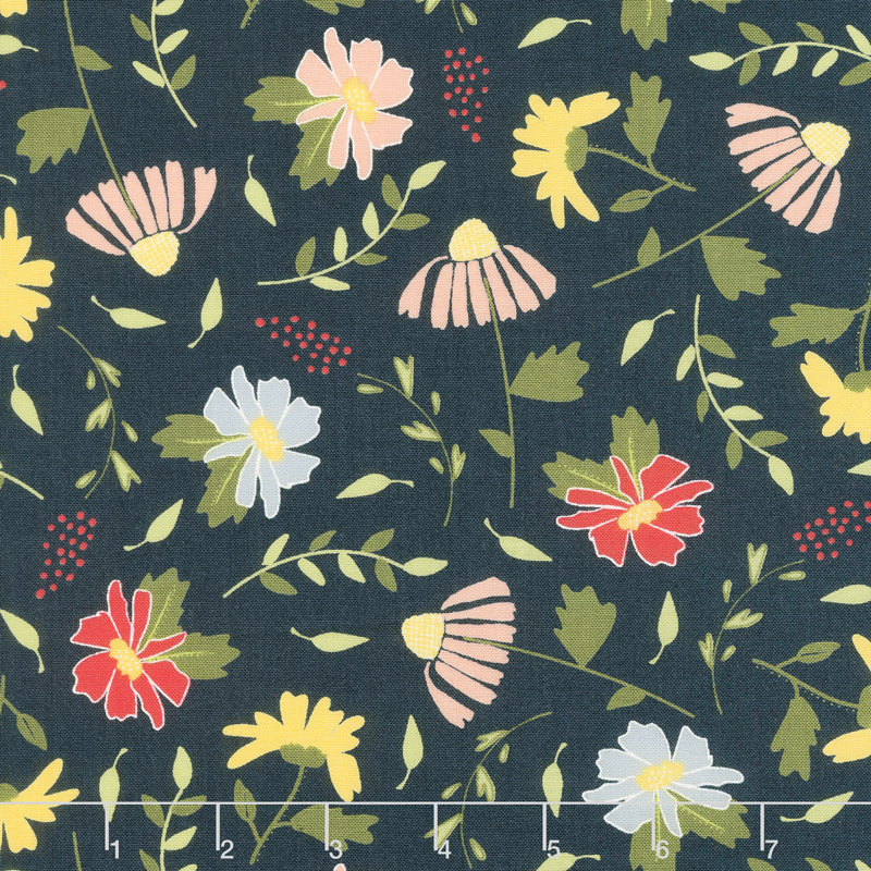 Clover Hollow - Meadow Blooms Night Sky Yardage