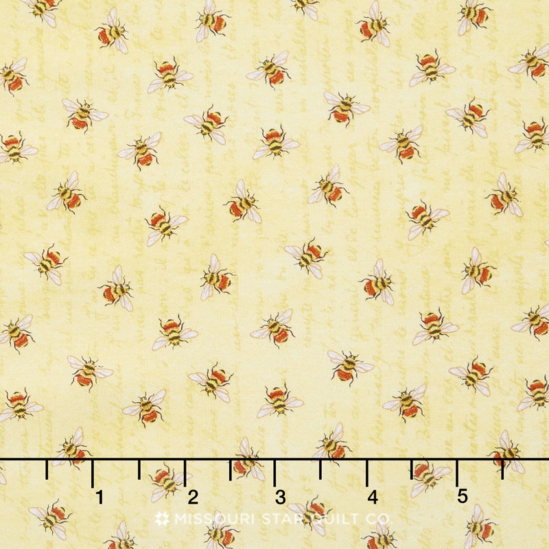 From the Garden - Bees Allover Yellow Yardage
