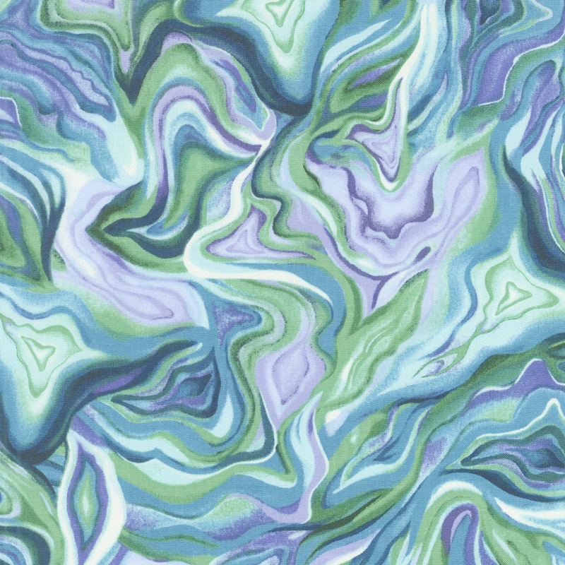 Feather & Flora - Agate Texture Jade Yardage
