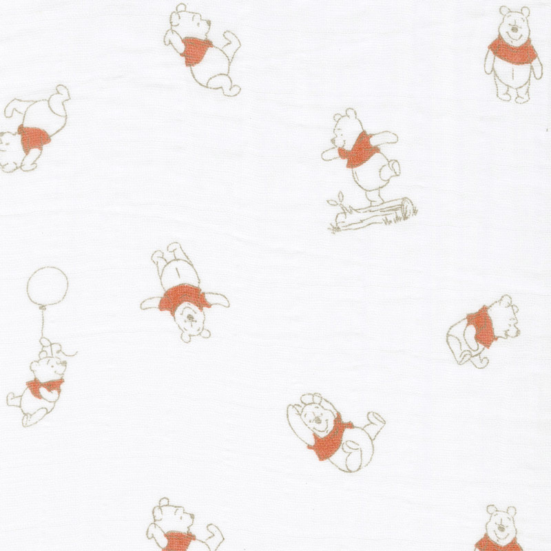 Cotton Muslin Double Gauze - Pooh Bear Multi Yardage