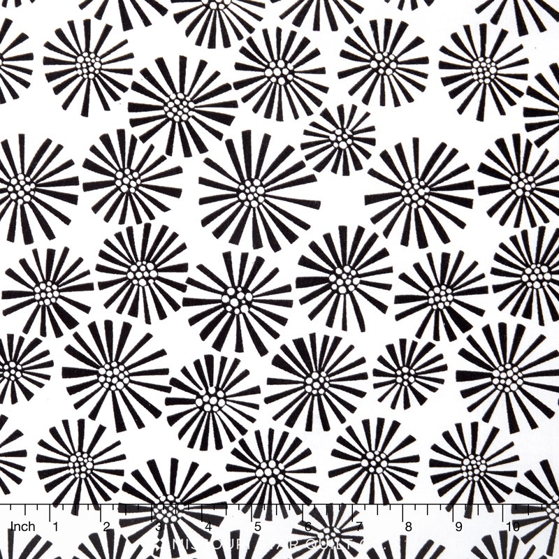 B and W - Flower White Yardage