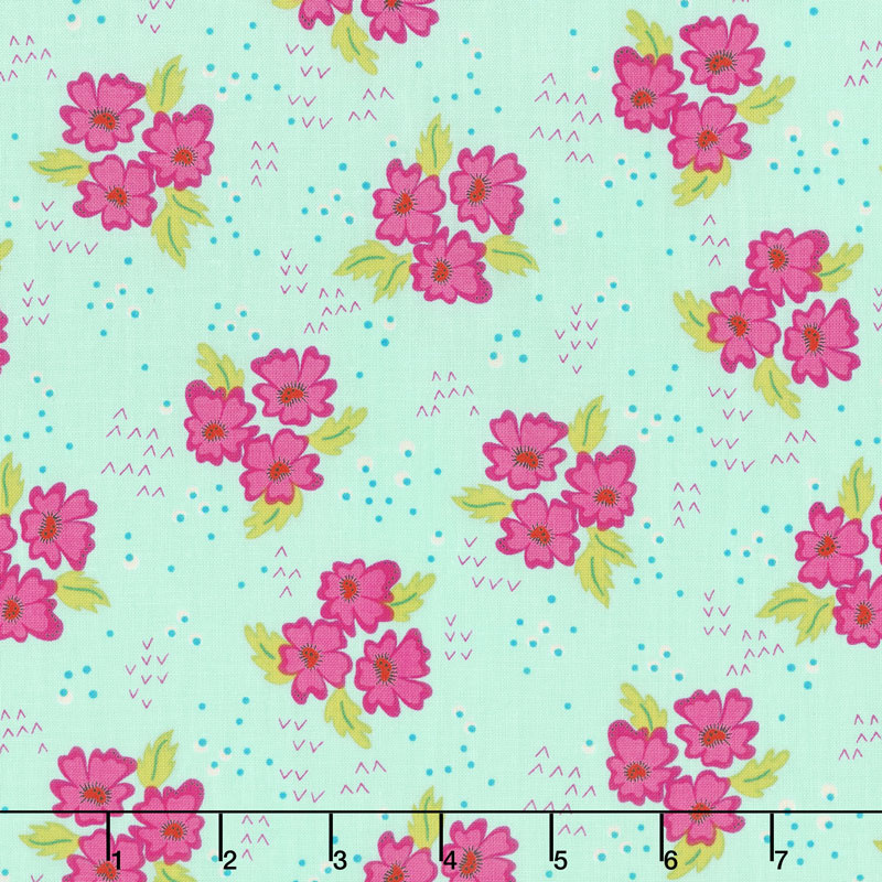 Gypsy - Floral Clusters Mint Leaf Yardage