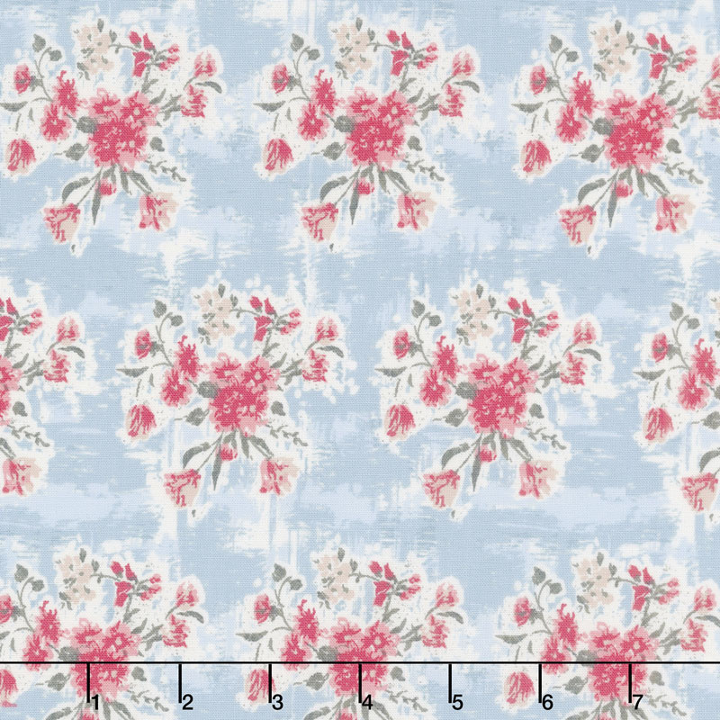 Abbie - Floral Aqua Yardage