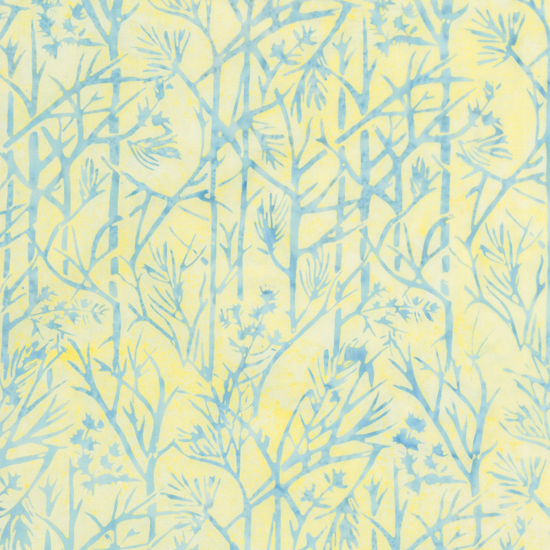 French Blue Batiks - Twigs Sunshine Yardage