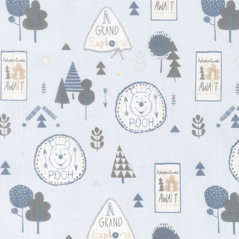Winnie the Pooh - Adventure Awaits Light Blue Yardage