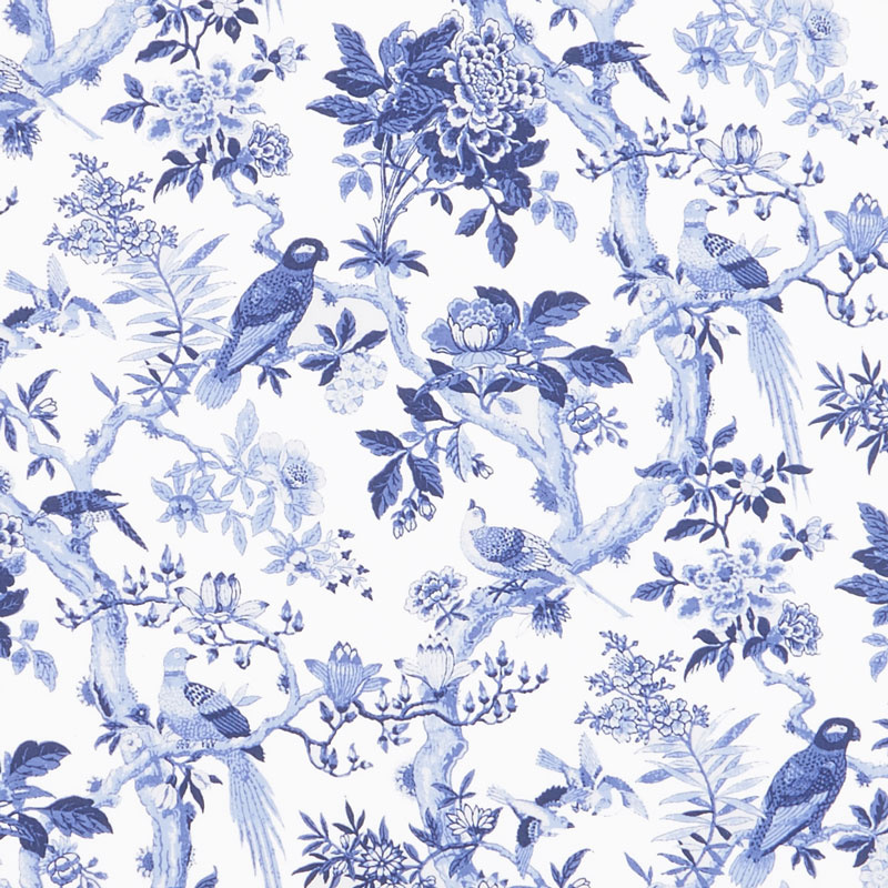 Blue Byrd - Blue Aviary Porcelain Yardage