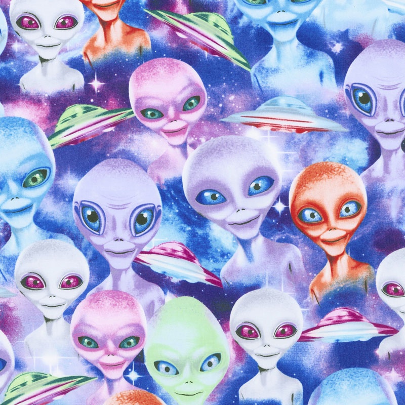 Novelty - Selfie Alien Multi Yardage