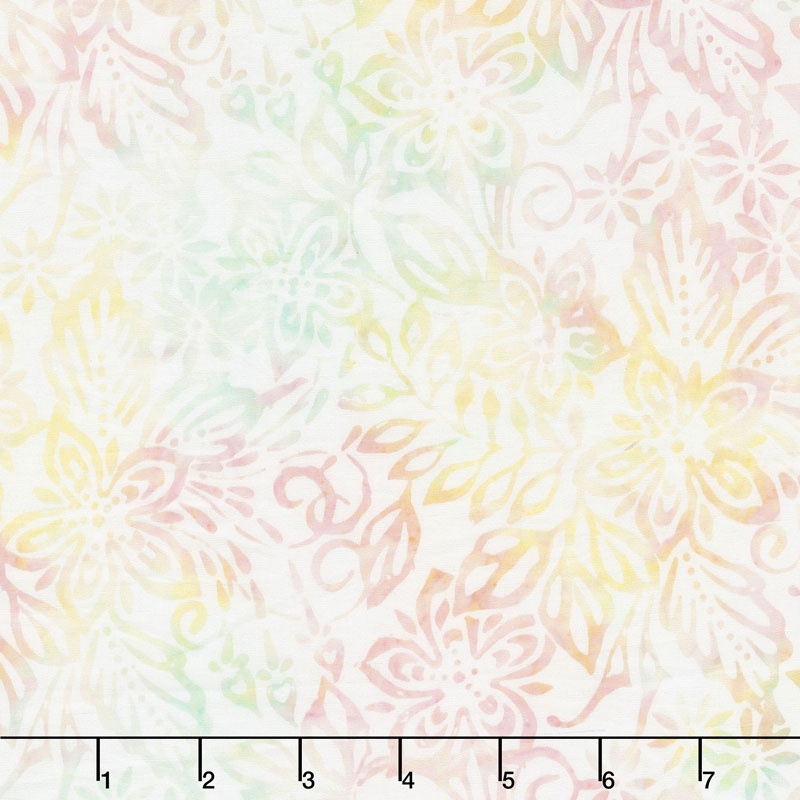 Icing on the Cake Batiks - Packed Floral Mix Ivory/Pink Yardage