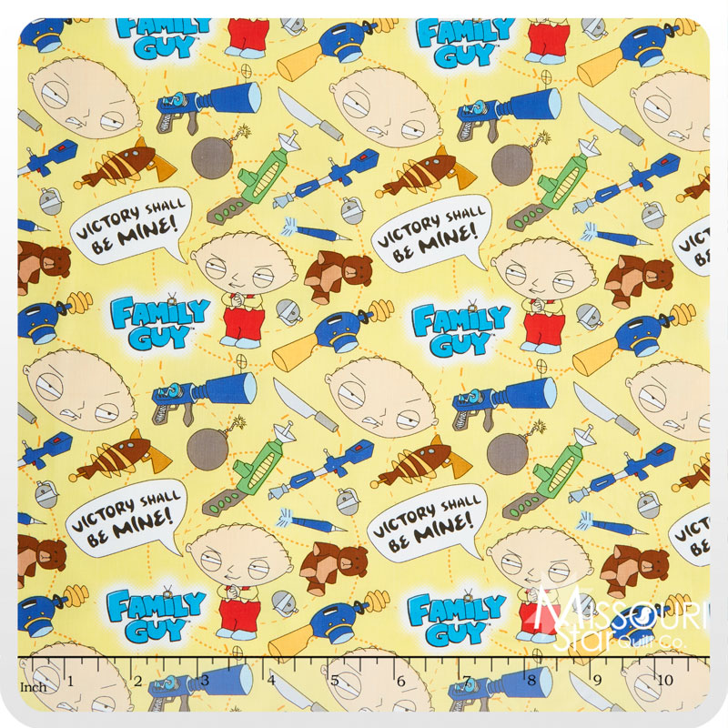 Family Guy - Toys of Destuction Yellow Yardage