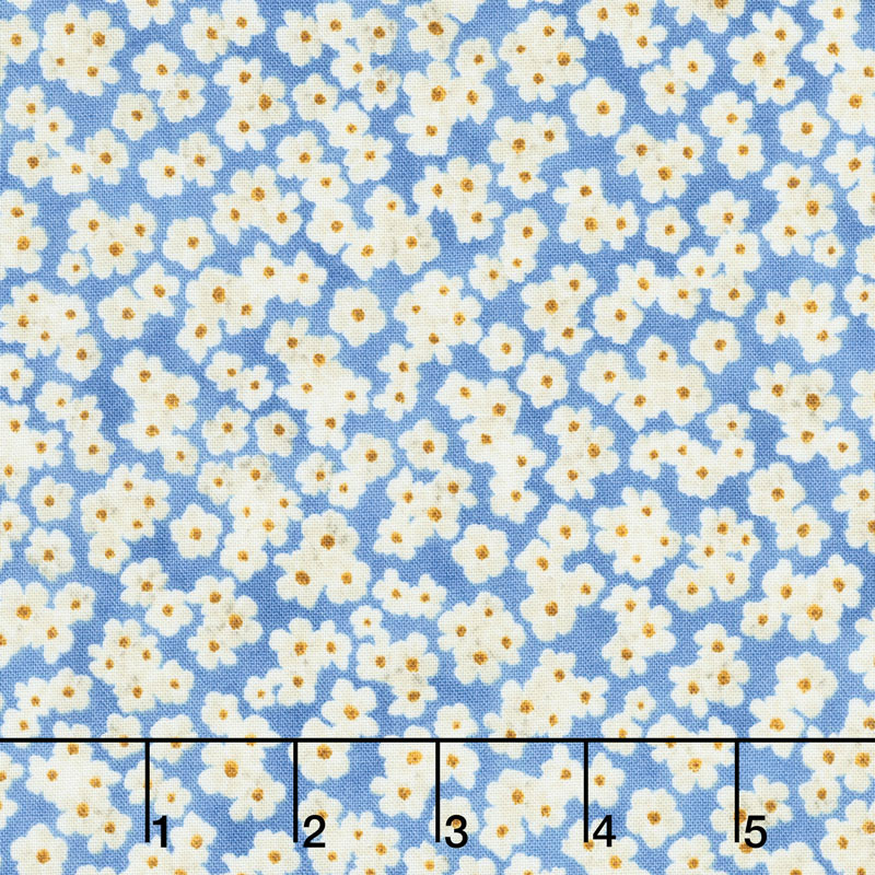 Gardenside Path - Flowers Blue Yardage